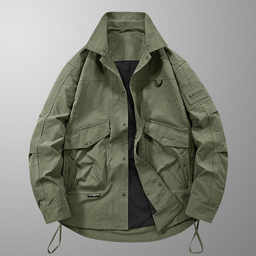 【新款DX】大依优型大码加肥加大码夹克外套时尚休闲翻领肥佬青年上衣男士胖子潮流 商品图5