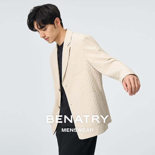 贝纳川时尚纹理感男士休闲西服外套ECT115001 商品图4