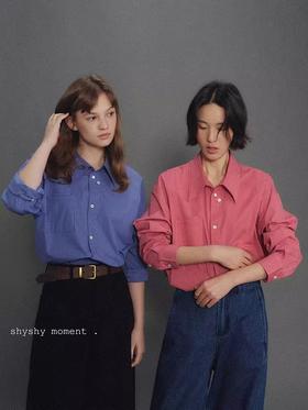 shyshystill/shy202411020/贝壳扣设计感小格子衬衫