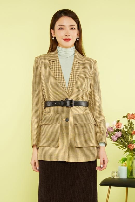 ESTELLICA 时尚简约黄色格纹西装外套 11500 商品图0