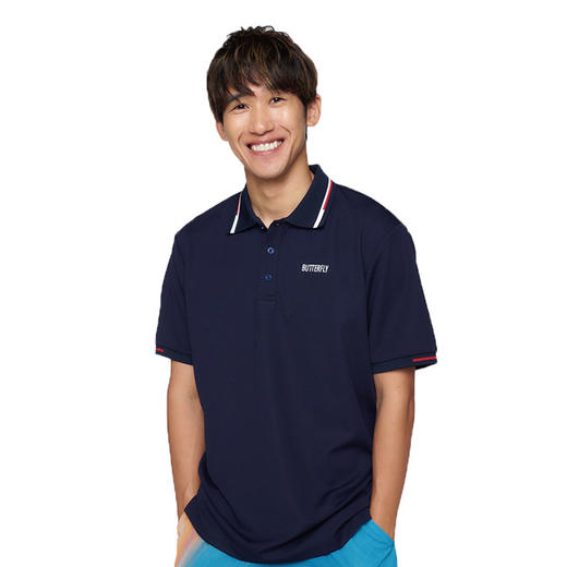 Butterfly蝴蝶乒乓球服BWH285男士休闲polo衫速干轻薄透气藏蓝色 商品图1
