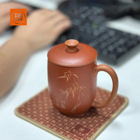 璞实茶器璞实繁花宜兴原矿大师手工粉浆彩绘紫砂杯礼品定制泡茶礼盒装