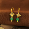 新中式宫廷风荷花耳环，气质渐变设计绿色耳坠复古耳饰T2772 商品缩略图0