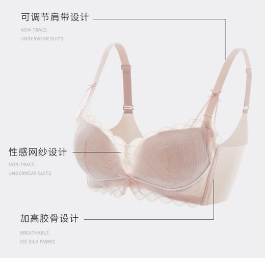 [曼妮芬同款真丝云感棉内衣] 桑蚕丝性感蕾丝无钢圈聚拢文胸 大胸小胸都适合34945「不支持退换」 商品图3