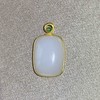 18K古法黄金和田玉（白玉）吊坠--无事牌/方牌15*20mm/配镶翡翠 商品缩略图0