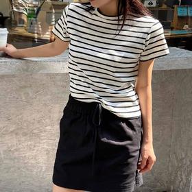 顺丰包邮洛诗琳33743经典百搭正肩显瘦条纹T恤女133