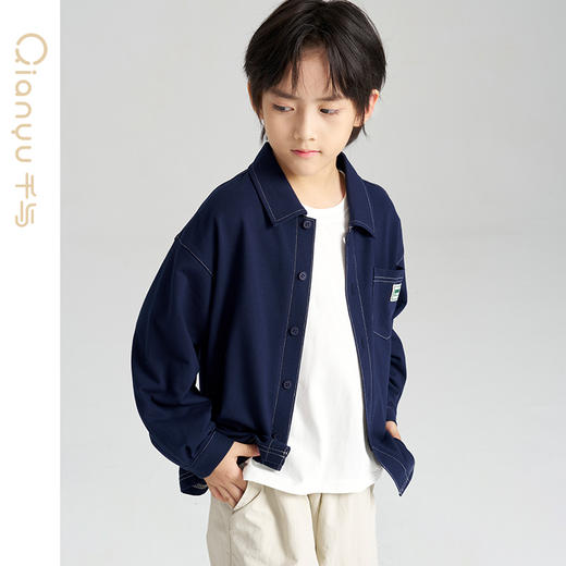 笛莎千与2025春季新款男童时尚学院风长袖衬衫 商品图2