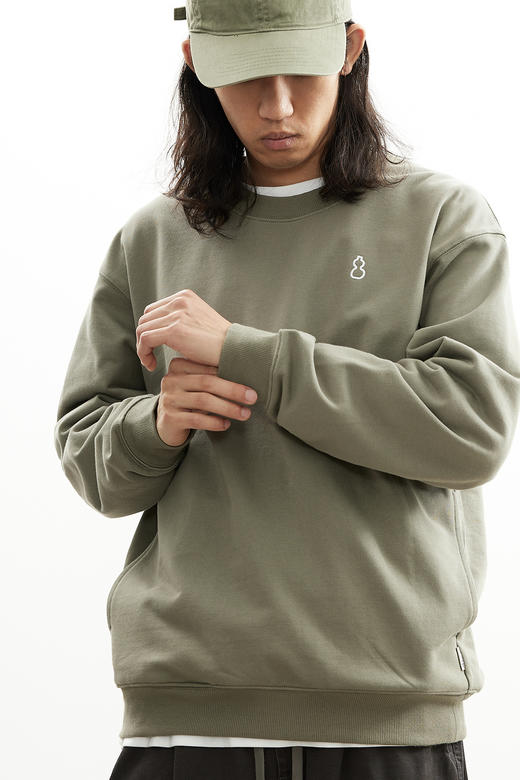 吃茶去chichaqu25经典宽松休闲刺绣全棉圆领卫衣复古城市街头山系 商品图3