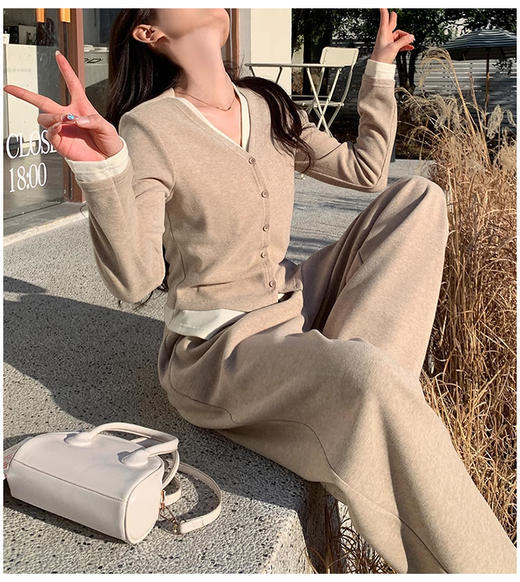 裁缝学苑AS426韩系开衫小衫纸样阔腿裤子假两件运动套装女打版裁剪样板 商品图4