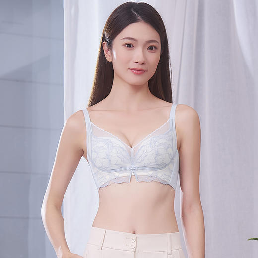 【拍2件199元】【薄杯】熳洁儿 小胸聚拢文胸法式蕾丝云感棉商场同款25201539 商品图9