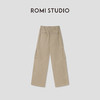 ROMI STUDIO“工装美学”100%棉松紧腰挺括宽松阔腿休闲裤 421K8025 商品缩略图1