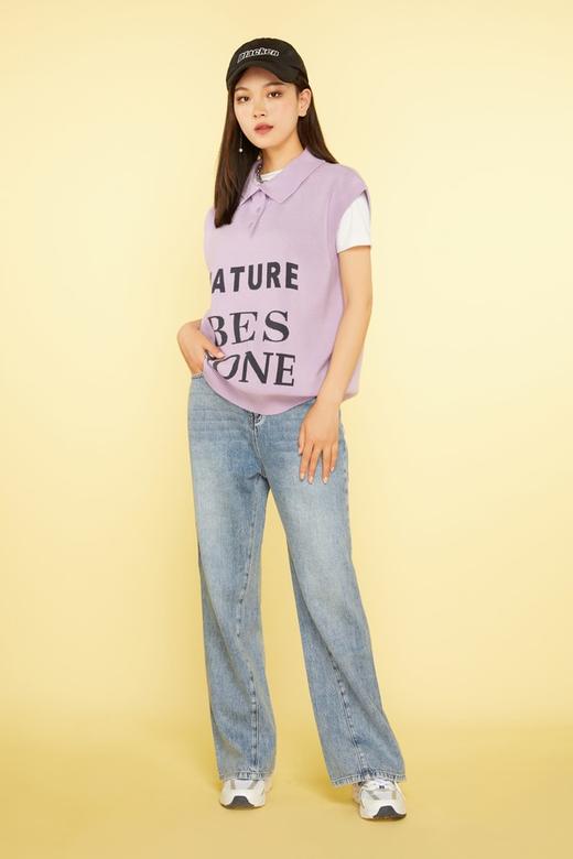 Stay2Weeks 字母图案polo领时尚针织上衣 11496 商品图1