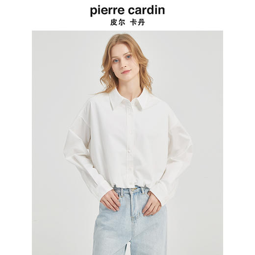 皮尔卡丹女装都市时尚简约干练气质短款衬衫C51BL005W0 商品图3