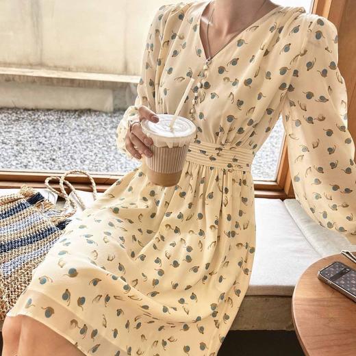 顺丰包邮洛诗琳33947早春新款真丝印花V领显瘦小格子连衣裙53066 商品图1