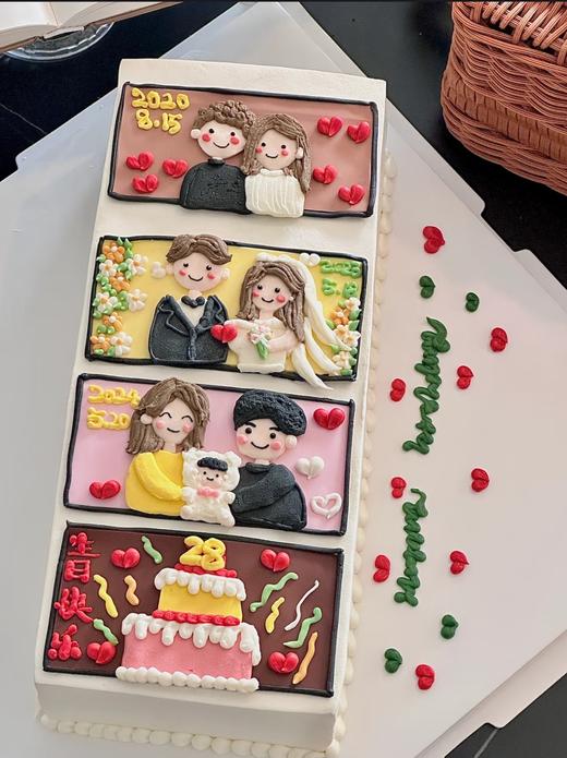 手绘纪念日蛋糕·长方形 | 昔果 商品图0