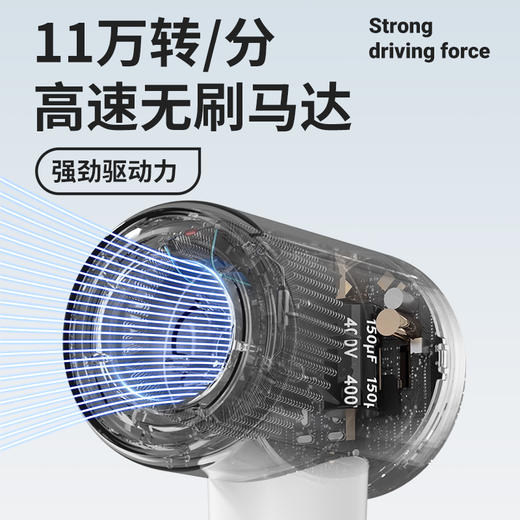 【飓风速干】荣事达RC-DZ280高速吹风机 恒温护发 智能控温 轻音运行 吹出柔亮丝滑 商品图3