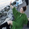 PIANAI冷小姐# 绿色压褶连衣裙+上衣 商品缩略图0