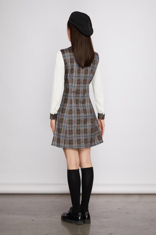 Le Malene 格纹拼接假两件式连衣裙（无胸针） 11534 商品图2