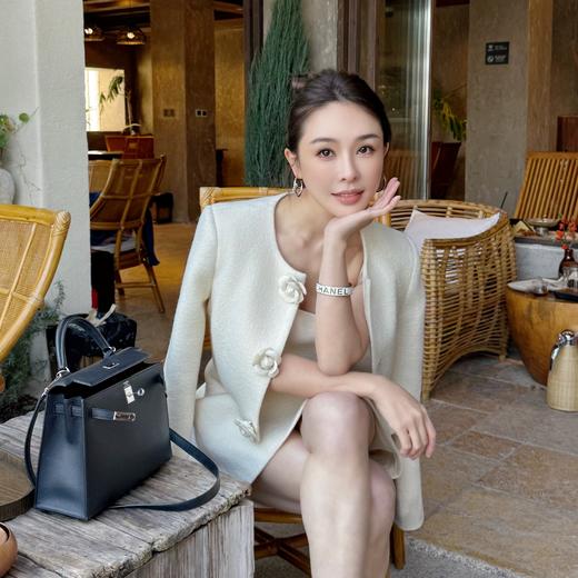 PIANAI冷小姐#法式千金 米白色花朵小香套装 商品图2