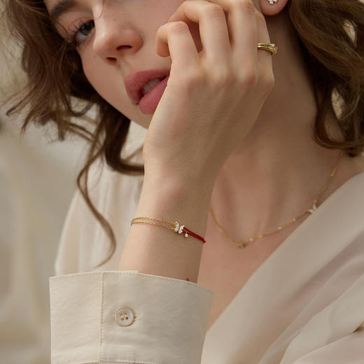 ARSIS银饰｜幸运符号系列 星悦蝴蝶小红绳 商品图5