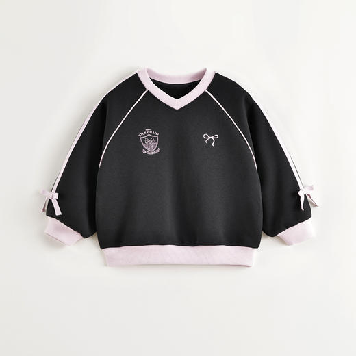 马克珍妮女童甜酷芭蕾风撞色卫衣2025年春装新款250156 商品图3