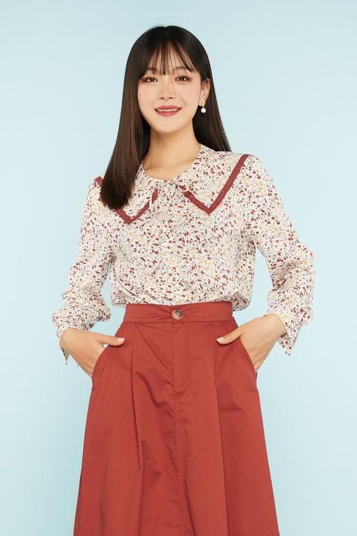 amadella 蕾丝花边装饰领碎花衬衣 11503 商品图0