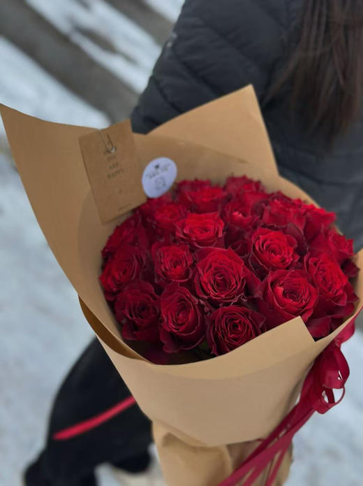 手打圆形全开放式花束 高原红21 商品图0