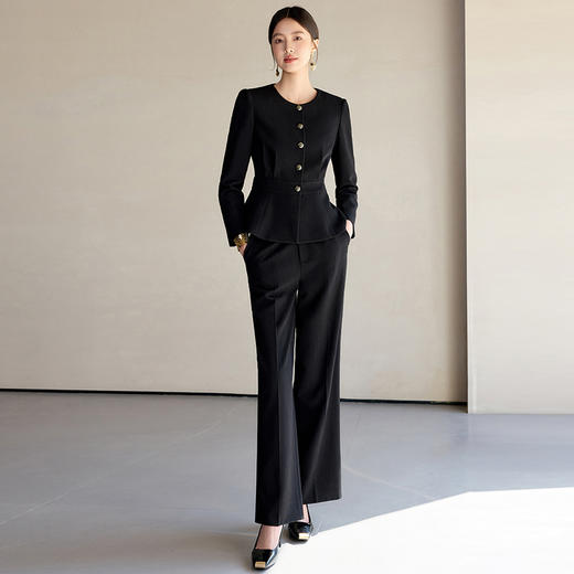IWY/干练简约黑色西装套装女早春售楼部接待工作服酒店前台正装CP658 商品图0