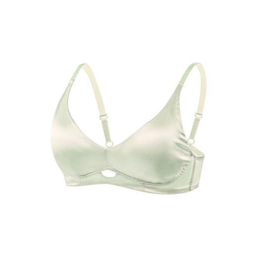 TG-TG02S256真丝无钢圈内衣 19姆米双面缎面桑蚕丝薄款鸡心聚拢文胸 商品图4