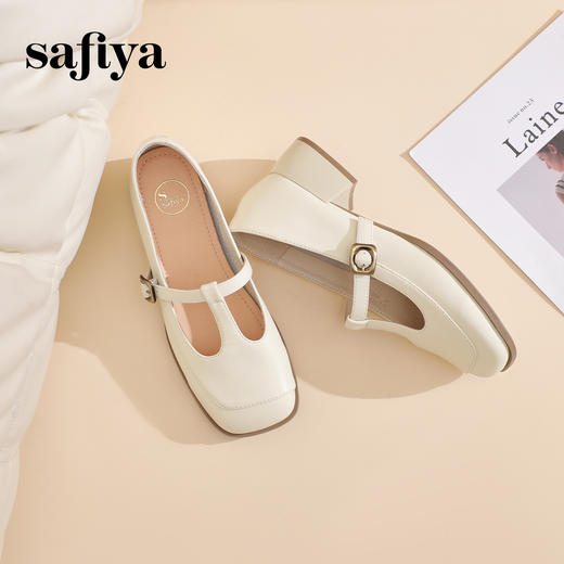 预售10天发|Safiya/索菲娅2025法式温柔风浅口方头百搭玛丽珍单鞋 SFD1111404 商品图6