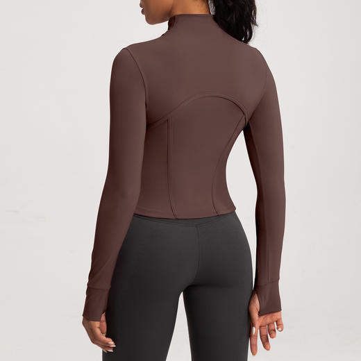 跃牌【倚窗听雨】系列 秋冬新款瑜伽服外套女紧身显瘦立领拉链长袖WT09 商品图2