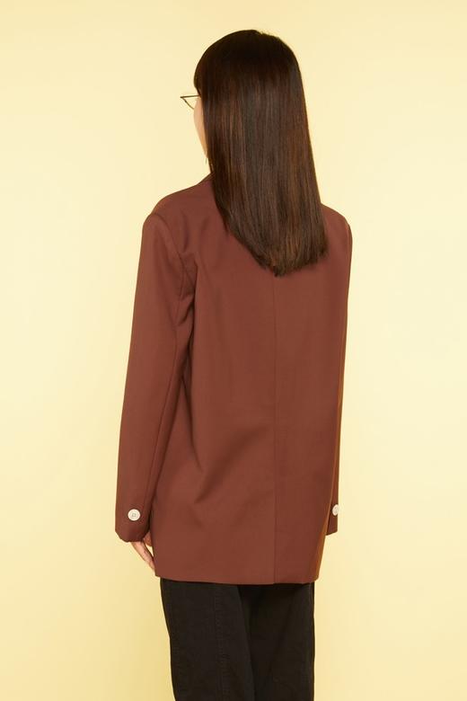 WHO KNOWS 帅气学院风棕色西装外套 11492 商品图2