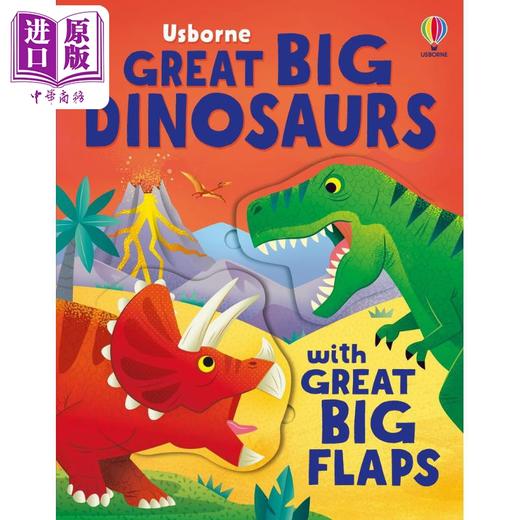 【中商原版】大翻翻书 恐龙 Great Big Dinosaurs 英文原版 儿童纸板书 大翻页书 恐龙知识绘本 动物科普图画书 进口童书  商品图0
