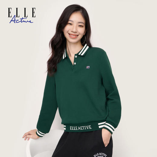 ELLE Active 新款女士翻领卫衣活力青春休闲打底衫 商品图5
