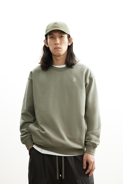 吃茶去chichaqu25经典宽松休闲刺绣全棉圆领卫衣复古城市街头山系 商品图2