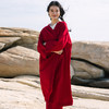 绽放旅行女装071朵/定染红天丝亚麻斜纹设计感复古宽松开襟长外套 商品缩略图2