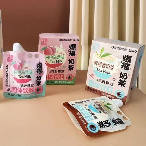 青出于蓝 鸭屎香爆摇奶茶 阿萨姆 白桃 乌龙味固体饮料3种口味选择 冷泡热泡冲饮方便携带265g（53*5袋）/盒 商品图2