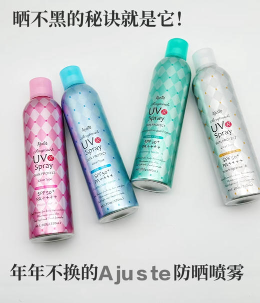 临期清！日期26年2月/4月！空瓶蕞多的防晒喷雾！爱伽丝Ajuste防晒喷雾速干清爽 商品图1