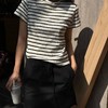 顺丰包邮洛诗琳33743经典百搭正肩显瘦条纹T恤女133 商品缩略图1