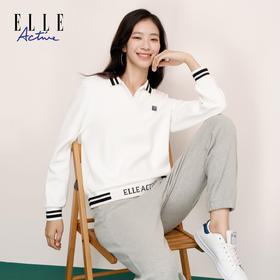 ELLE Active 新款女士翻领卫衣活力青春休闲打底衫