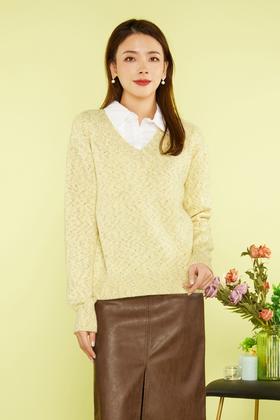 LNNNS V领简约毛衫上衣 11509