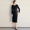IWY/气质黑色西装套裙女2025新款优雅圆领时尚套装通勤职业装WCS055 商品缩略图1