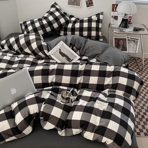 【A类母婴级四件套】春秋季日式格子裸睡四件套 学生宿舍三件套水洗棉 床单被套床笠 商品图12