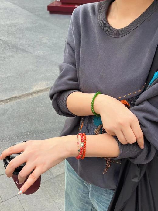 俄罗斯进口老矿碧玉18k金爆闪金珠手串（3-5天左右） 商品图13