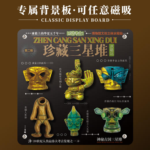 【三星堆文物冰箱贴】博物馆文创金面青铜纵目面具 商品图3