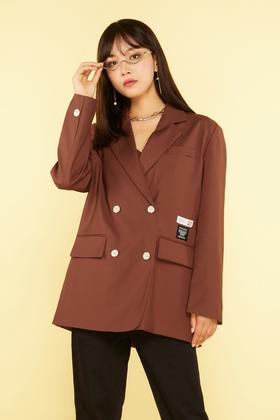 WHO KNOWS 帅气学院风棕色西装外套 11492