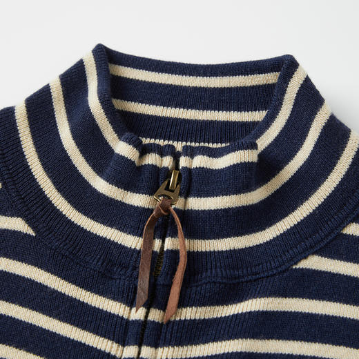 ROMI STUDIO“美式经典”绵羊毛混纺条纹立领毛织开衫 RW24WWG0381 商品图6