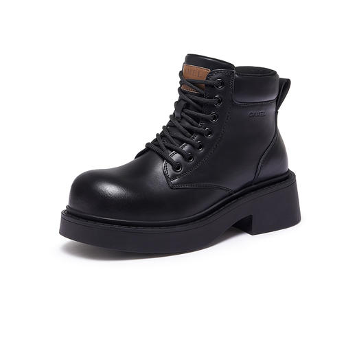 骆驼女鞋2025冬季新款时尚潮流厚底马丁靴舒适短靴女时装靴皮靴 L23W548175 商品图1