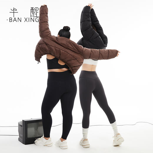 半醒加绒云朵裤 鲨鱼皮打底裤女外穿紧身秋季加绒高腰收腹提臀芭比运动瑜伽裤PH0042 商品图4