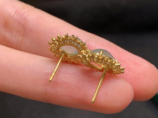 蛋面翡翠耳钉 商品图4